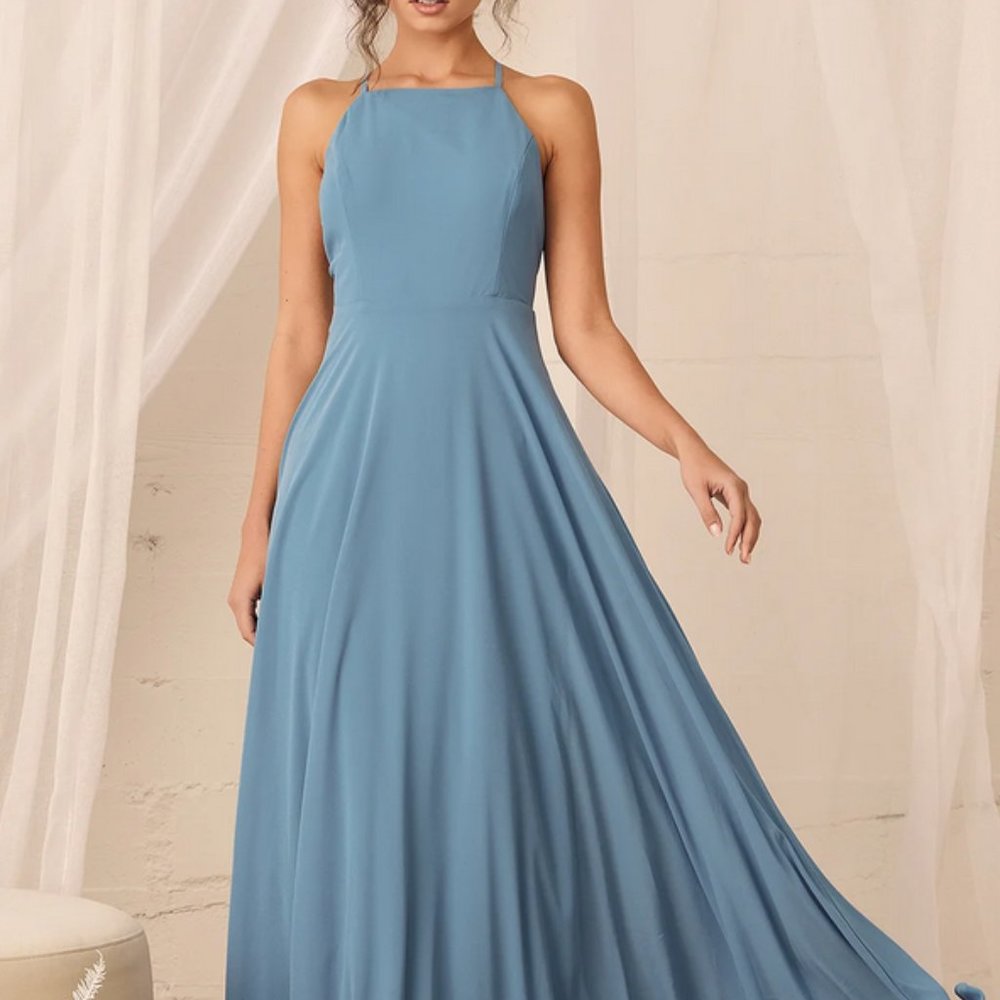 Mythical Kind of Love Slate Blue Maxi Dress